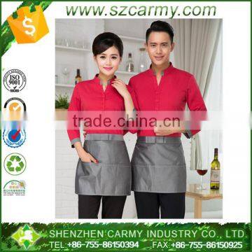 2015 low price stylish hotel restaurant waiter waitress uniform