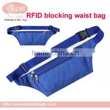 cheap RFID blocking waist pouch wallet with cell phone pocket