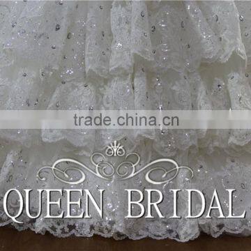 Real Works China Custom Made Luxury Crystals Cathedral/Royal Train Wedding Dresses photo-6