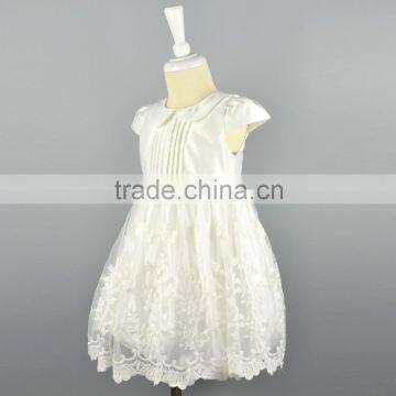 New Fashion White Flower Girl Dress Lace Satin Fabric Ruffle Patterns Wedding Baby Dress Children Communion Girl Dress 2-6 Years photo-3