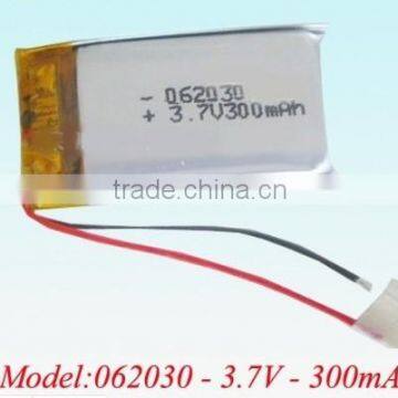 Li-ion Polymer Rechargeable Battery 3.7V 602030 300mAh