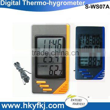 HOT SALING! Indoor and Outdoor Thermo-hygrometers with clock alarm