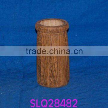 Columned wooden vase