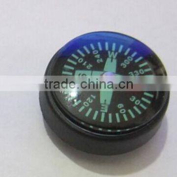 round plastic black paracord compass for bracelet
