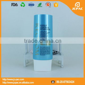 Sun Block Aluminium Plastic Cosmetic Oval Tube With Screw Cap