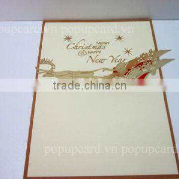 Santa Claus Christmas and New year 3d greeting card