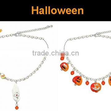 Fashion metal Halloween ghost and pumpkin pendant necklace jewelry set ,Customized Colors or LOGO and OEM design accept