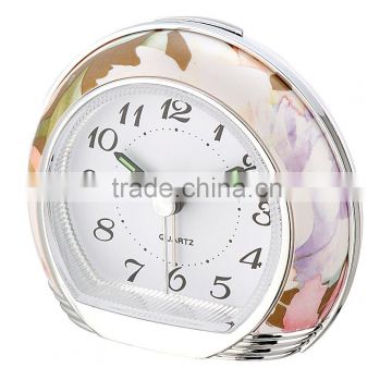 Exclusive Home decoration flower pattern Quartz Table Alarm Clock