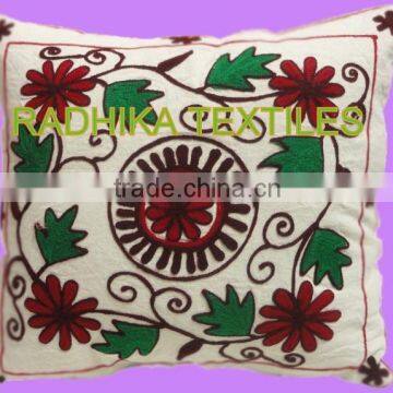 RTCC-6 Attractive looking home decor Suzani embroidered cushion cover flower theme cushion covers new embroidery design jaipur