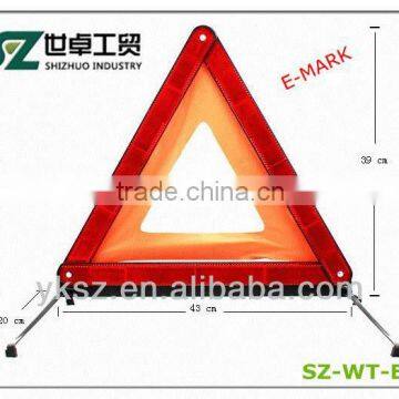 2014 SHIZHUO plastic traffic reflective weighted base warning triangle with E-Mark