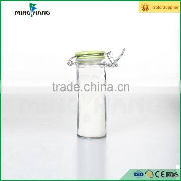 120ml empty clear glass spice jar with clamp lid