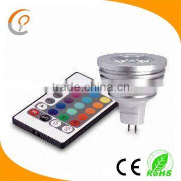 E27 Led Rgb Remote Controlled Spot Light 3W MR16 GU10 With CE photo-3