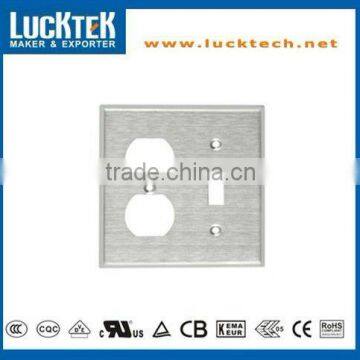 2 Gang Toggle and Receptacle Combination Metal Wall plates