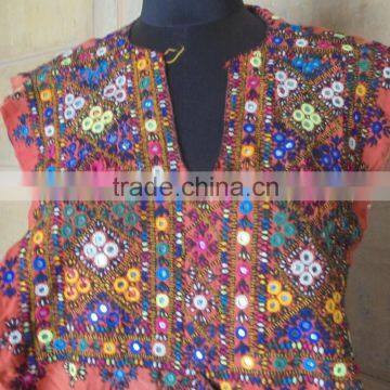 Vintage Banjara-Hand-Embroidered-Mirror-Work-Indian-Applique-Patch-16-H-Neck-Yoke-Sewing Banjara-Hand-Embroid photo-2