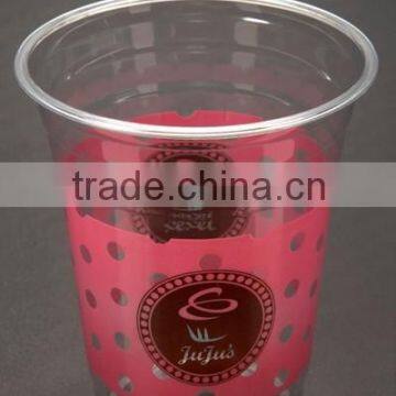 2015 Best Sale PET reusabale plastic coffee cup with customized printed Logo