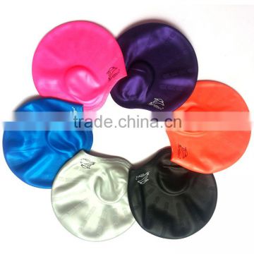 wessex high quality silicone swimming cap for kids and adult&earflaps