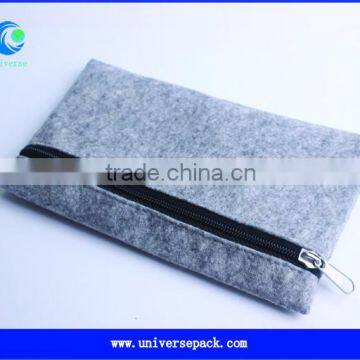 logo available zipper felt flat cosmetic bag wholesale