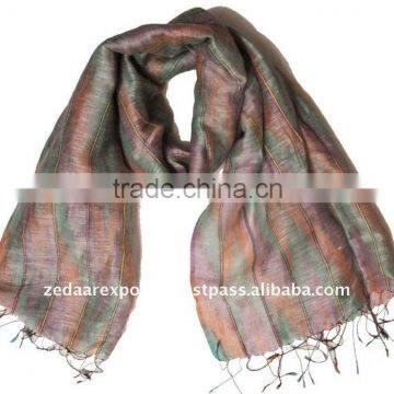 Raw silk scarf