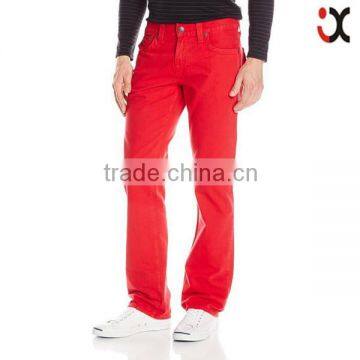 men's relaxed straight fit colored jeans mens red blue denim brand jeans prices JXQ1130