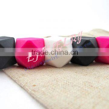 Multicolor Hexagon Teething Beads Necklace Silicone Teething Necklace Wholesale TN018 photo-2