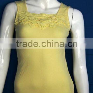 Yellow crocheted summer fashion tank top