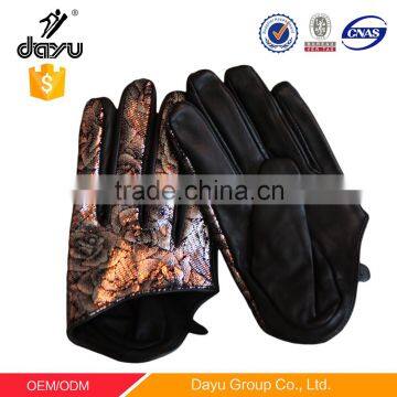 half woman hand gloves fashion new style custom made leather hand gloves