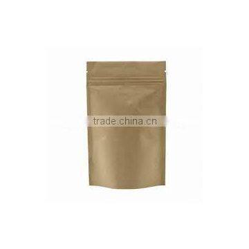 Plain Kraft paper Pouch with zipper for food package
