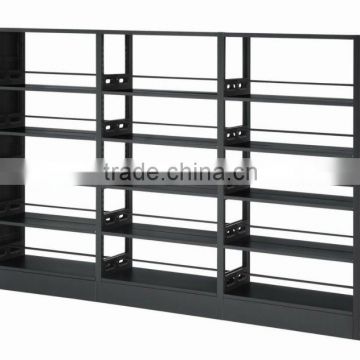 2012 New design 6 level sided 3 bays stainless steel School library shelving furniture