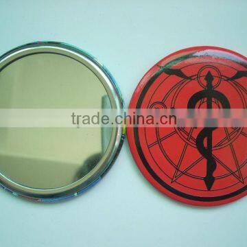 OEM tinplate Pocket Mirror , women tinplate makeup mirror