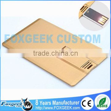 Wholesale Shinning Gold Color Full Body Painting USB Flash Drive,Custom Promotional Business Card USB Stick