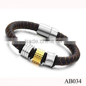 Mens Leathe Bracelet Engraved /Classical Mens Leather Jewelry Wholesale photo-4