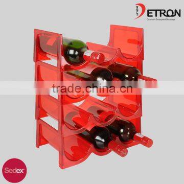 Wholesale 4 Tiers Acrylic Wine Bottles Display Rack photo-2