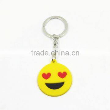 Custom Smiley Face Keychain/ Promotional Soft PVC Keychain/ Advertising Key Ring photo-3