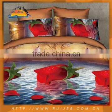 Fashion Home Soft Printed Silk Bedding Set photo-5