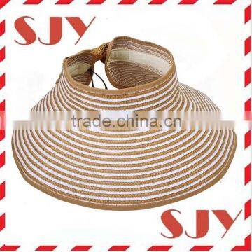 Women's Wide Brim Roll-up Straw Beach Visor