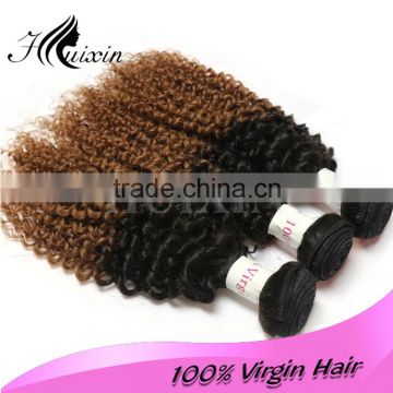 Burmese and Cambodia ombre deep curly human hair/ hair dye human hair extension/100% real virgin indian hair wholesale