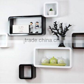 black floating shelf for craft trees
