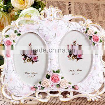 2014 Resin Shabby chic double photo frame