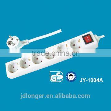 Hot Sale High Quality 6 Way Switch Extension Socket Power Strip GS CE 16A 220V China Socket Children Protector