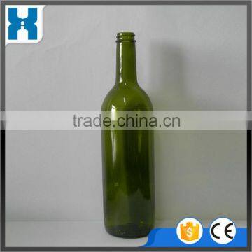 750ML EMPTY STANDARD ANTIQUE GREEN GLASS WINE BOTTLE