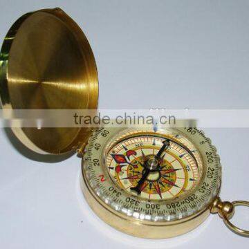 High Quality Outdoor Portable Metal Brass Compass With Lid