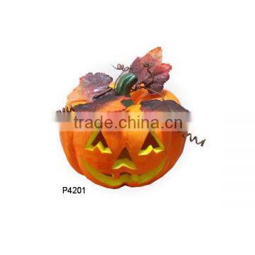 2016 Hot Sale Halloween Light up with leaves polyfoam pumpkin