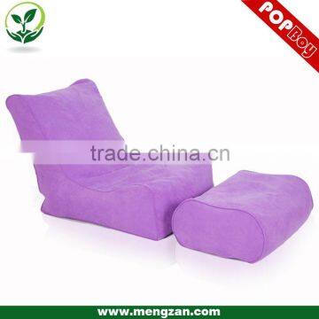 Modern Style Highback Bean Bag Sofa Chair, Living Room Bean Bag Recliner With Foot Pad