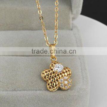 2014 hotsale gold plated pendant flower necklace (AM-D0267-J-B)