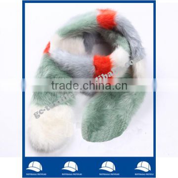 factory wholesale multicolor splicing faux fur scarf