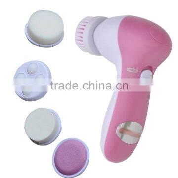 YF-029 5 in 1 Multi-Function Portable Facial Skin Care Electric Massager/Scrubber With Facial Latex Brush Cosmetic Sponge photo-2