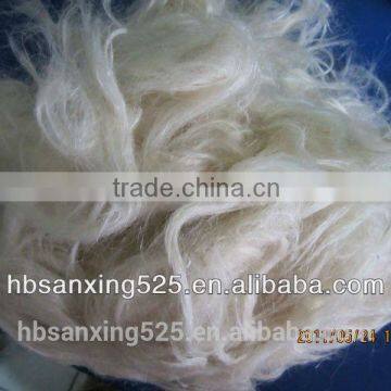 Washed goat hair 32-36mic $ 50-70mm, white color