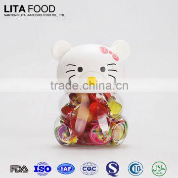 Wholesale chinese candy pink hellokitty candy jar for jelly gummy candy