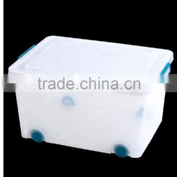 Plastic scrollable seal storage container for packing