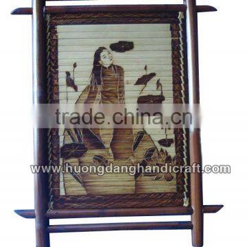 Ancient bamboo painting made in Vietnam